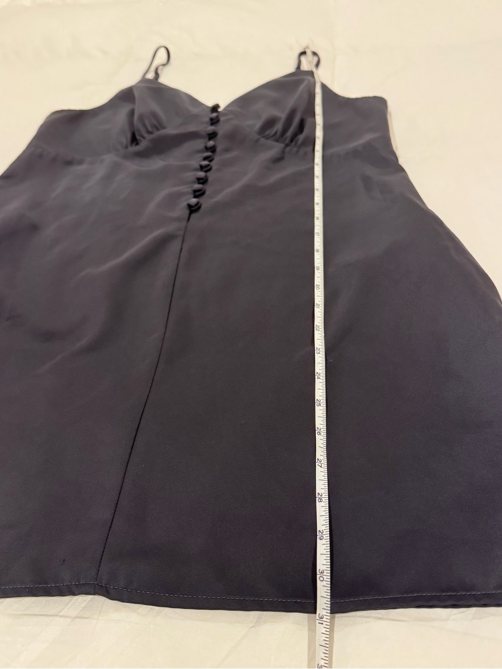 NWOT 🆕 Anthropologie “Mare Mare” Satin Slip Mini Dress • Deep Gray • Medium - Picture 11 of 13